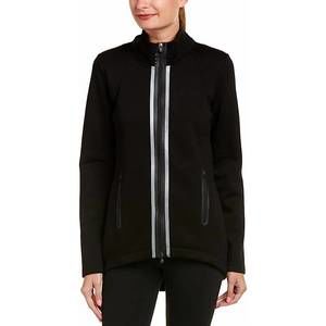 NEW VIMMIA marina stylish collared soft fabric full zip jacket in black